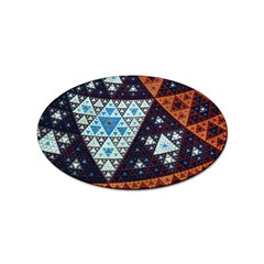 Fractal Triangle Geometric Abstract Pattern Sticker (oval)