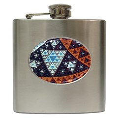 Fractal Triangle Geometric Abstract Pattern Hip Flask (6 Oz)