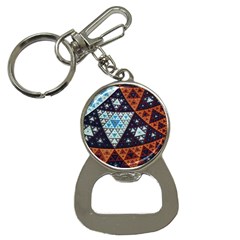 Fractal Triangle Geometric Abstract Pattern Bottle Opener Key Chain