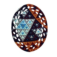 Fractal Triangle Geometric Abstract Pattern Oval Filigree Ornament (two Sides)