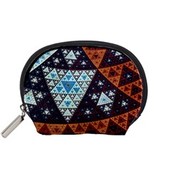 Fractal Triangle Geometric Abstract Pattern Accessory Pouch (small)