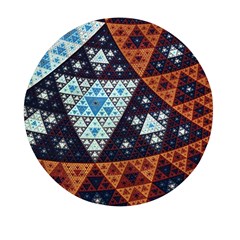 Fractal Triangle Geometric Abstract Pattern Mini Round Pill Box (pack Of 3)