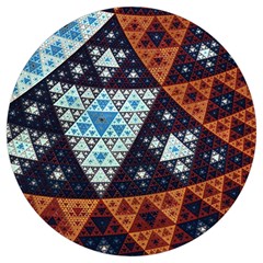 Fractal Triangle Geometric Abstract Pattern Round Trivet