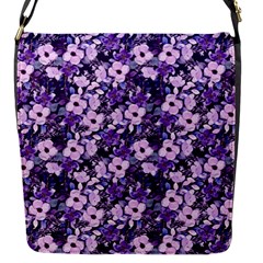 Purple Flowers 001 Purple Flowers 02 Flap Closure Messenger Bag (s)