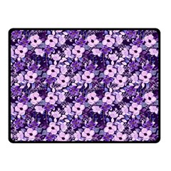 Purple Flowers 001 Purple Flowers 02 Two Sides Fleece Blanket (small)