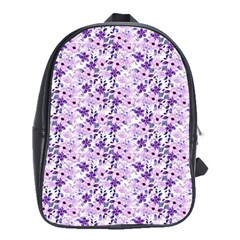 Purple Flowers 001 School Bag (xl)