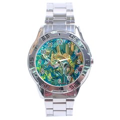 Abstract Petals Stainless Steel Analogue Watch by kaleidomarblingart