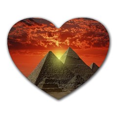 Pyramids Egypt Monument Landmark Sunrise Sunset Egyptian Heart Mousepad