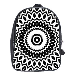 Circular Concentric Radial Symmetry Abstract School Bag (large)