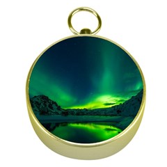 Iceland Aurora Borealis Gold Compasses