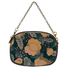 Flower Patterns Pattern Beige Green Chain Purse (two Sides)