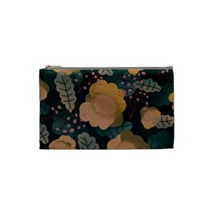 Flower Patterns Pattern Beige Green Cosmetic Bag (small)