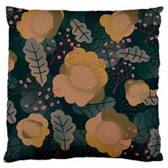 Flower Patterns Pattern Beige Green Large Cushion Case (two Sides)