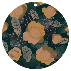 Flower Patterns Pattern Beige Green Uv Print Acrylic Ornament Round by Proyonanggan