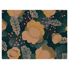 Flower Patterns Pattern Beige Green Two Sides Premium Plush Fleece Blanket (baby Size)