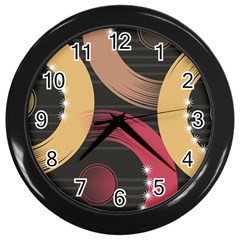 Circle Colorful Shine Line Pattern Geometric Wall Clock (black)