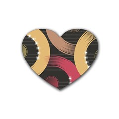 Circle Colorful Shine Line Pattern Geometric Rubber Coaster (heart)