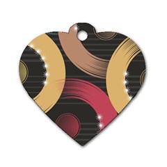 Circle Colorful Shine Line Pattern Geometric Dog Tag Heart (two Sides)