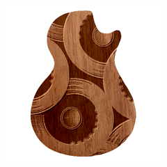 Circle Colorful Shine Line Pattern Geometric Guitar Shape Wood Guitar Pick Holder Case And Picks Set