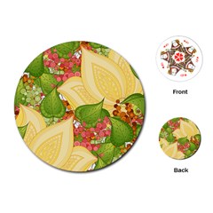 Pattern Texture Leaves Playing Cards Single Design (round)