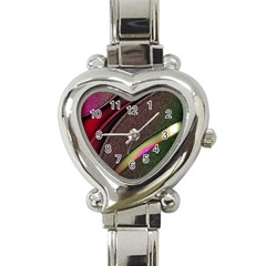 Texture Abstract Curve  Pattern Red Heart Italian Charm Watch by Proyonanggan