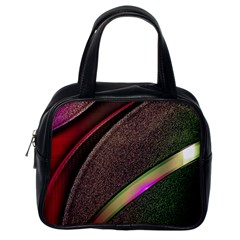 Texture Abstract Curve  Pattern Red Classic Handbag (one Side)