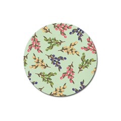 Berries Flowers Pattern Print Magnet 3  (round)