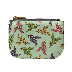 Berries Flowers Pattern Print Mini Coin Purse