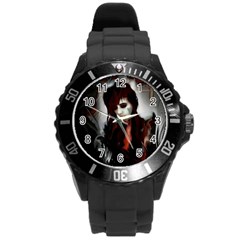 Melancholy Autumn Round Plastic Sport Watch (l)