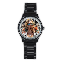 Colorful Model Stainless Steel Round Watch