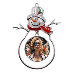 Colorful Model Metal Snowman Ornament