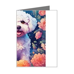 Cute Puppy With Flowers Mini Greeting Card