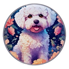 Cute Puppy With Flowers Wireless Fast Charger(white)