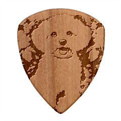 Cute Puppy With Flowers Wood Guitar Pick (set Of 10)