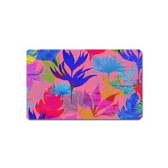 Pink And Blue Floral Magnet (name Card)