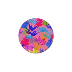 Pink And Blue Floral Golf Ball Marker (4 Pack)