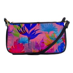 Pink And Blue Floral Shoulder Clutch Bag