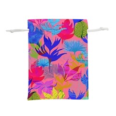 Pink And Blue Floral Lightweight Drawstring Pouch (s)