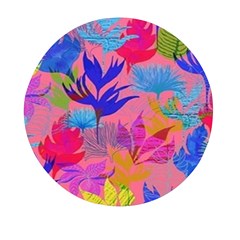 Pink And Blue Floral Mini Round Pill Box (pack Of 3)