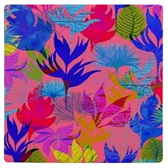 Pink And Blue Floral Uv Print Square Tile Coaster 