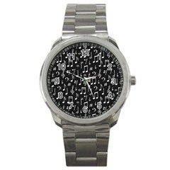 Chalk Music Notes Signs Seamless Pattern Sport Metal Watch