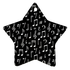 Chalk Music Notes Signs Seamless Pattern Star Ornament (two Sides)