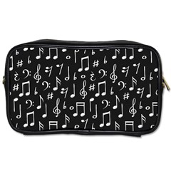 Chalk Music Notes Signs Seamless Pattern Toiletries Bag (one Side)