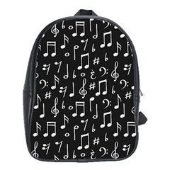 Chalk Music Notes Signs Seamless Pattern School Bag (xl)