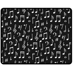 Chalk Music Notes Signs Seamless Pattern Two Sides Fleece Blanket (medium)