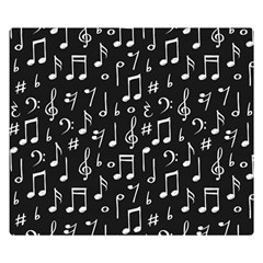 Chalk Music Notes Signs Seamless Pattern Premium Plush Fleece Blanket (small)