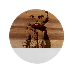 Wild Cat Marble Wood Coaster (round)