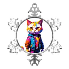 Wild Cat Metal Small Snowflake Ornament