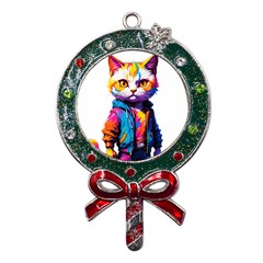 Wild Cat Metal X mas Lollipop With Crystal Ornament