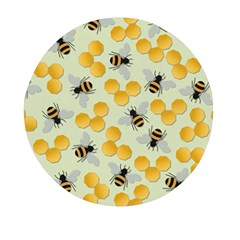 Bees Pattern Honey Bee Bug Honeycomb Honey Beehive Mini Round Pill Box